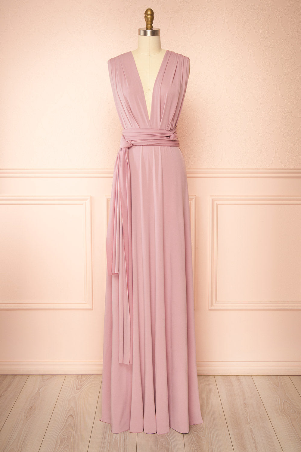 Violaine Mauve Convertible Maxi Dress | Boutique 1861 front view