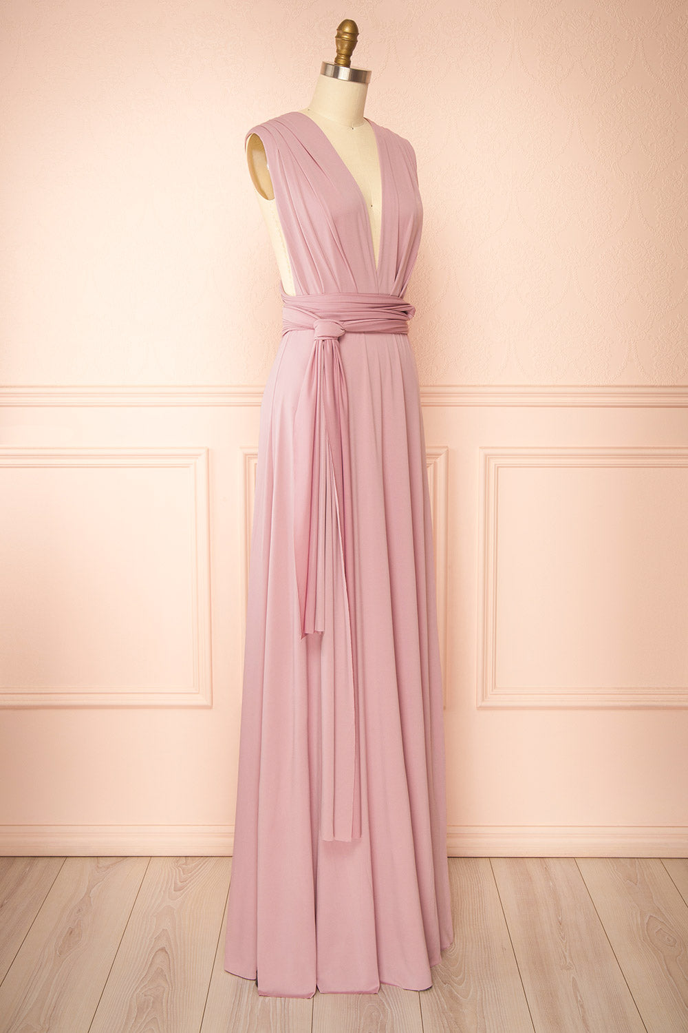 Violaine Mauve Convertible Maxi Dress | Boutique 1861 side view
