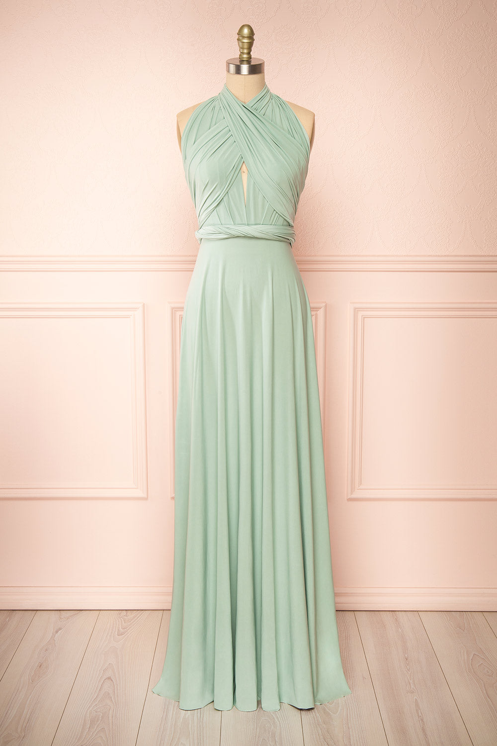 Violaine Sage Convertible Maxi Dress | Boutique 1861 front view