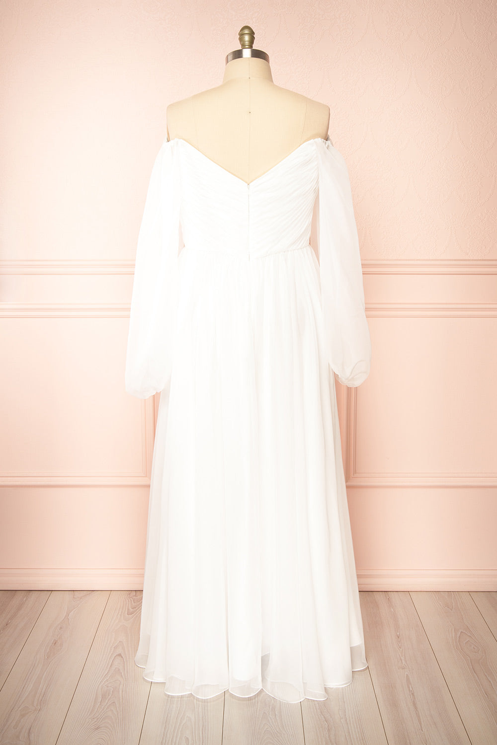 Vivienne Maxi White Dress w/ Pleated Bust | Boudoir 1861 