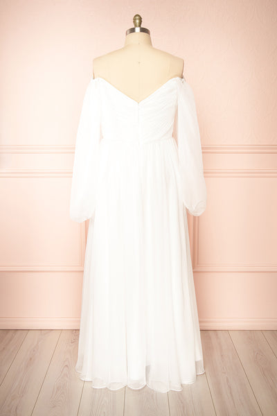 Vivienne Maxi White Dress w/ Pleated Bust | Boudoir 1861