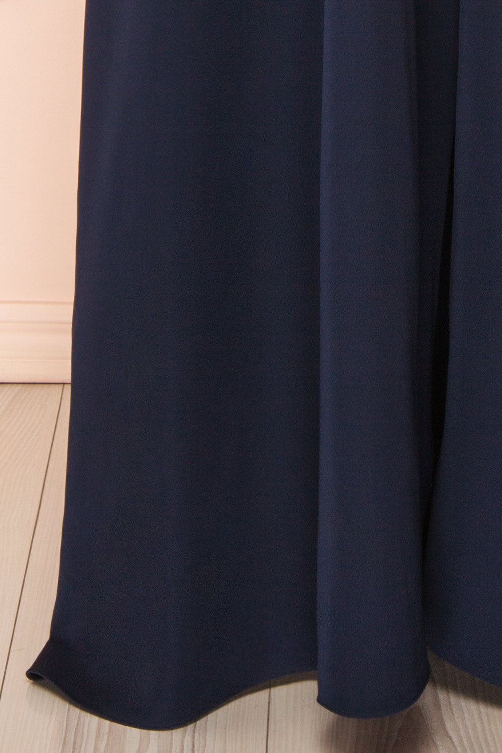Vivina Navy A-line Maxi Dress w/ Open Back | Boutique 1861 bottom