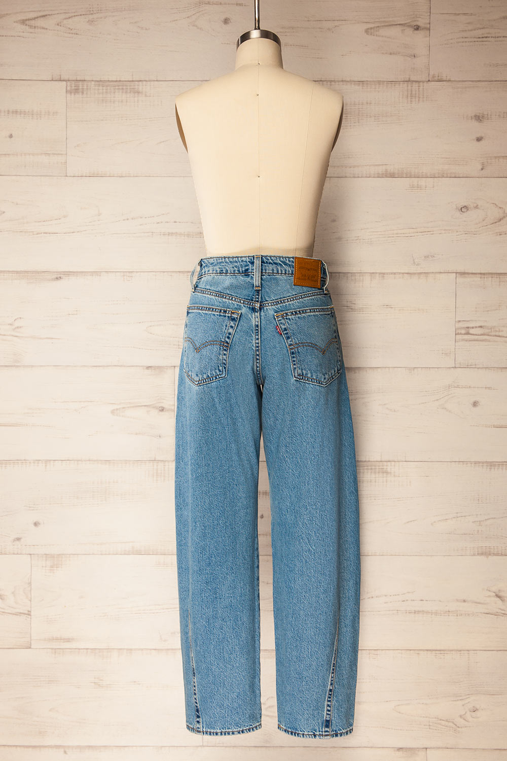 Volterra Barrel Cut Blue Denim Pants | La petite garçonne back view