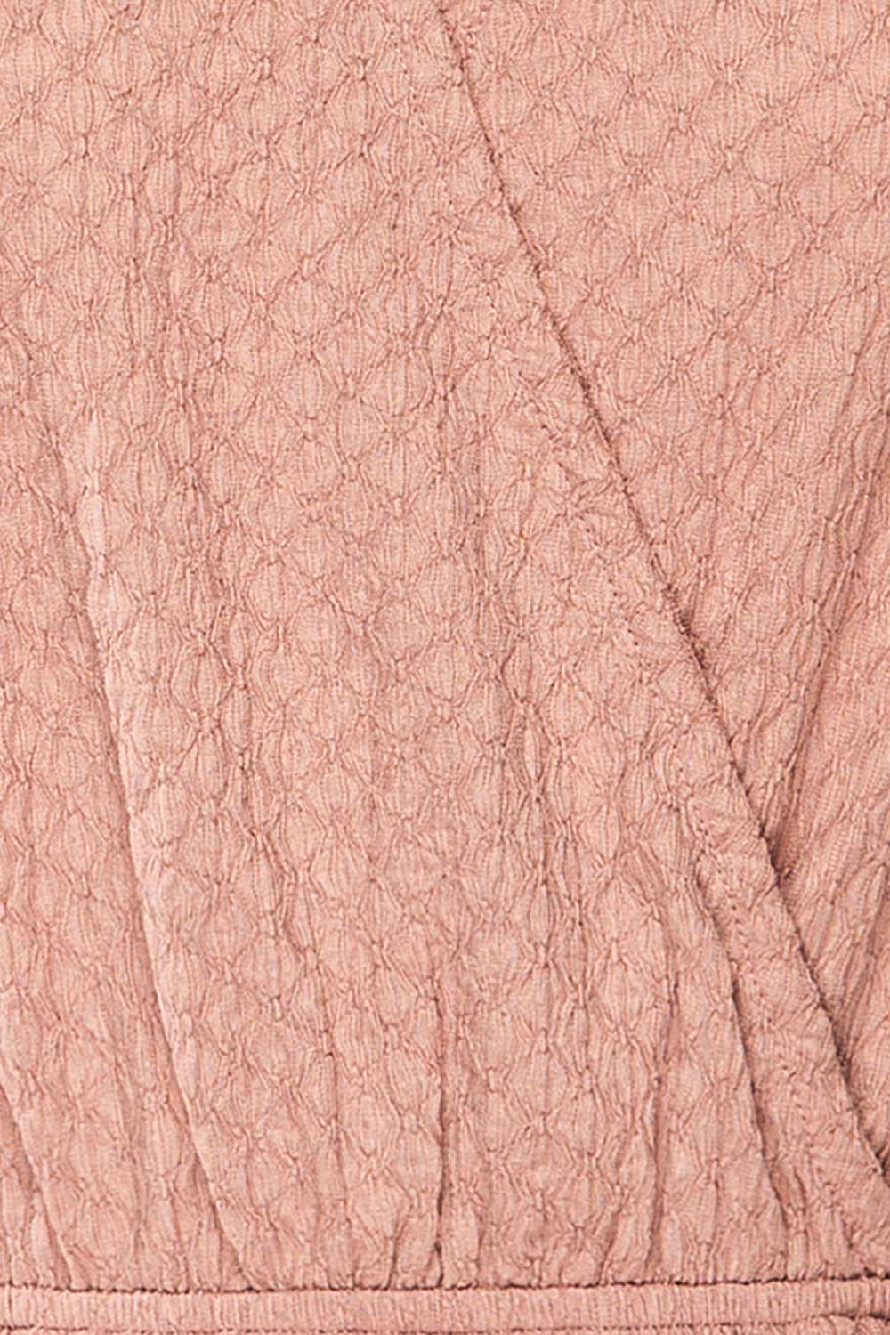 Warkgal Mauve V-Neck Top w/ Long Sleeves | La petite garçonne fabric