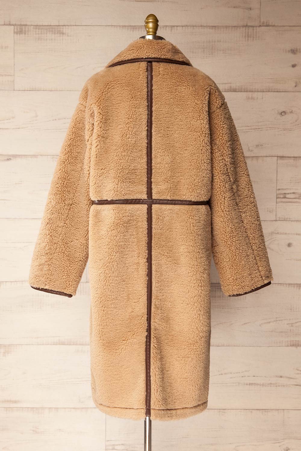 Warwick Beige Button-Up Teddy Coat | La petite garçonne back