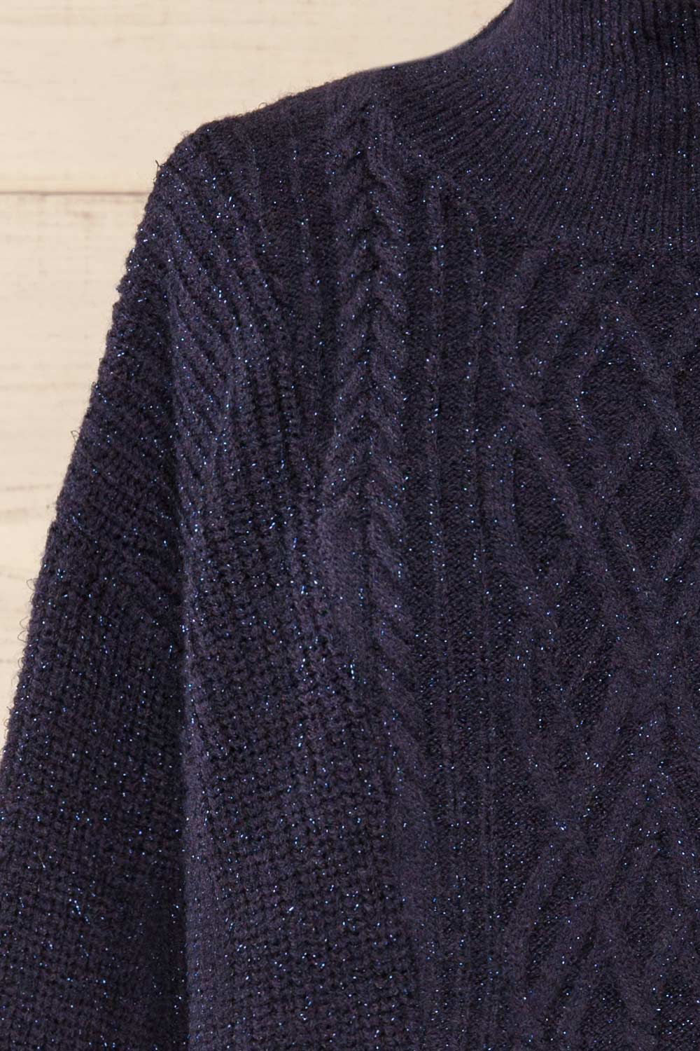 Waterbury Sparkling Navy Turtleneck Sweater | La petite garçonne front