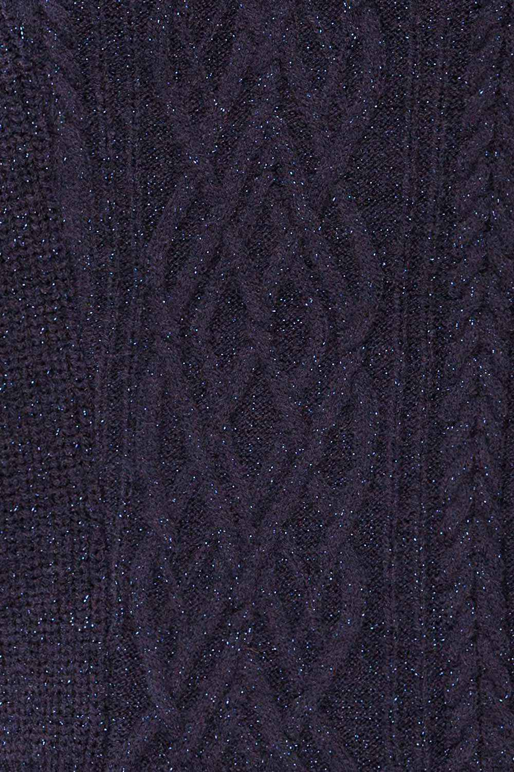 Waterbury Sparkling Navy Turtleneck Sweater | La petite garçonne fabric