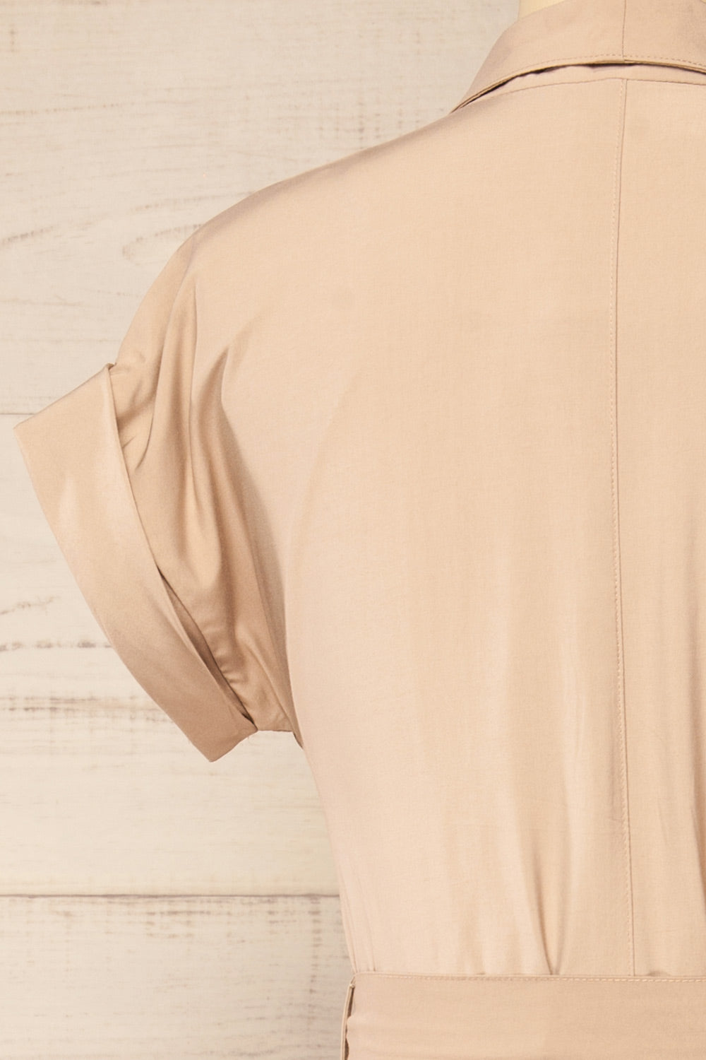 Waverly Beige Double-Breasted Dress w/ Tie Belt | La petite garçonne back