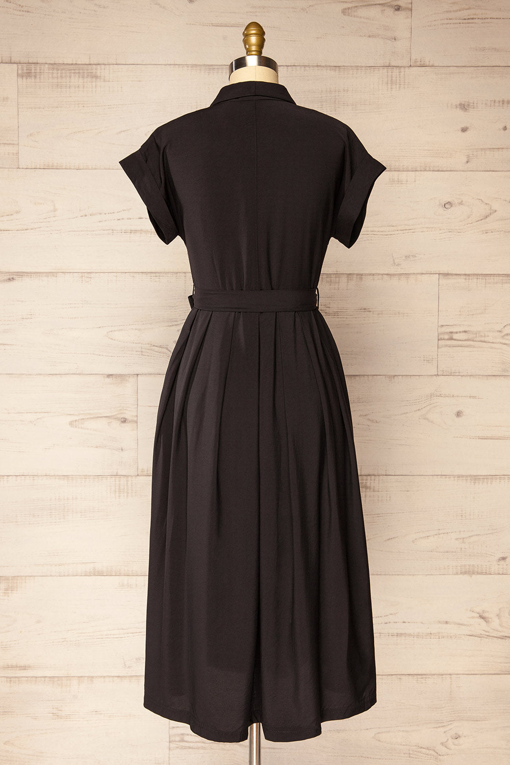 Waverly Black Double-Breasted Dress w/ Tie Belt | La petite garçonne back view