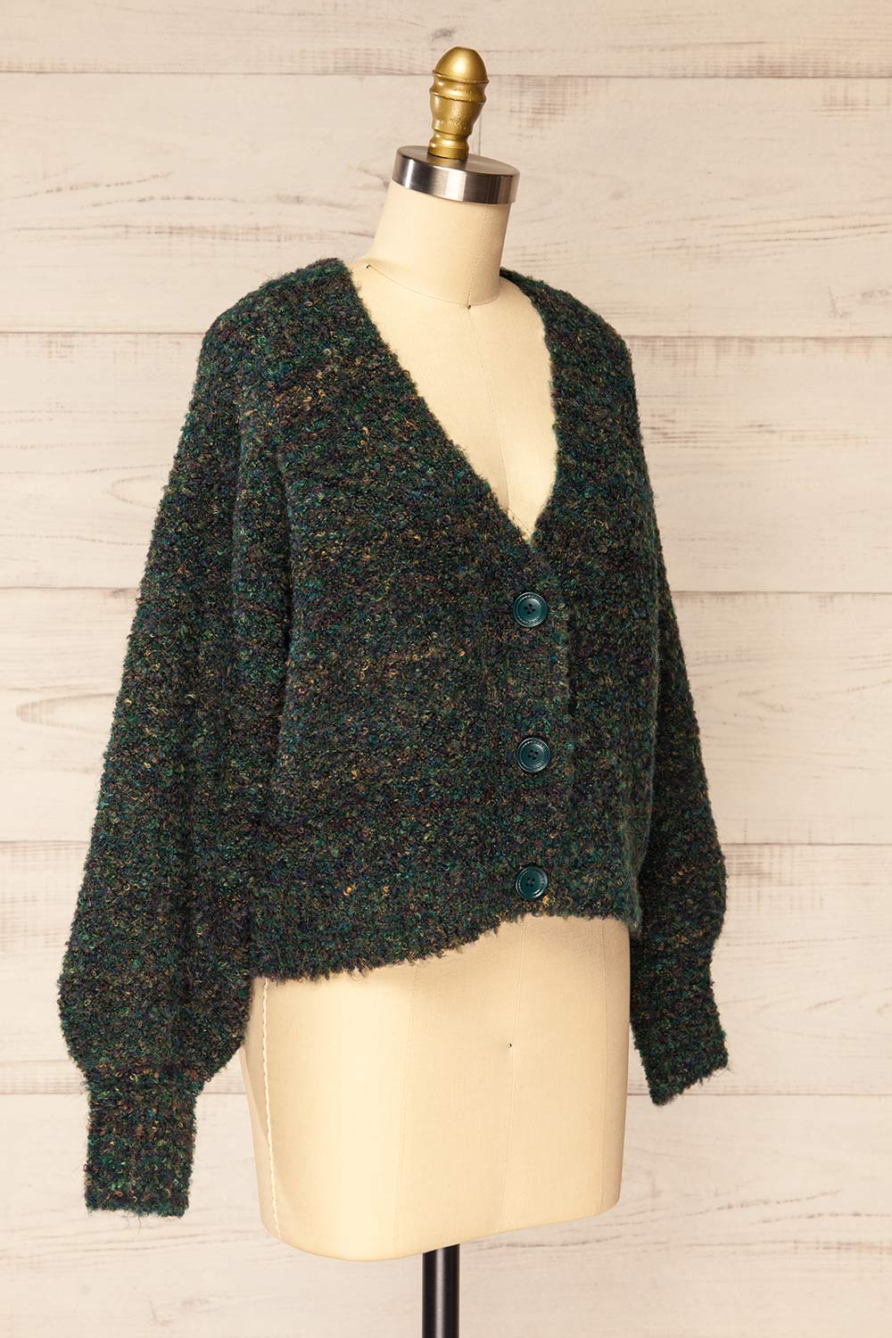 Welp Green Soft Knit Cardigan | La petite garçonne side view