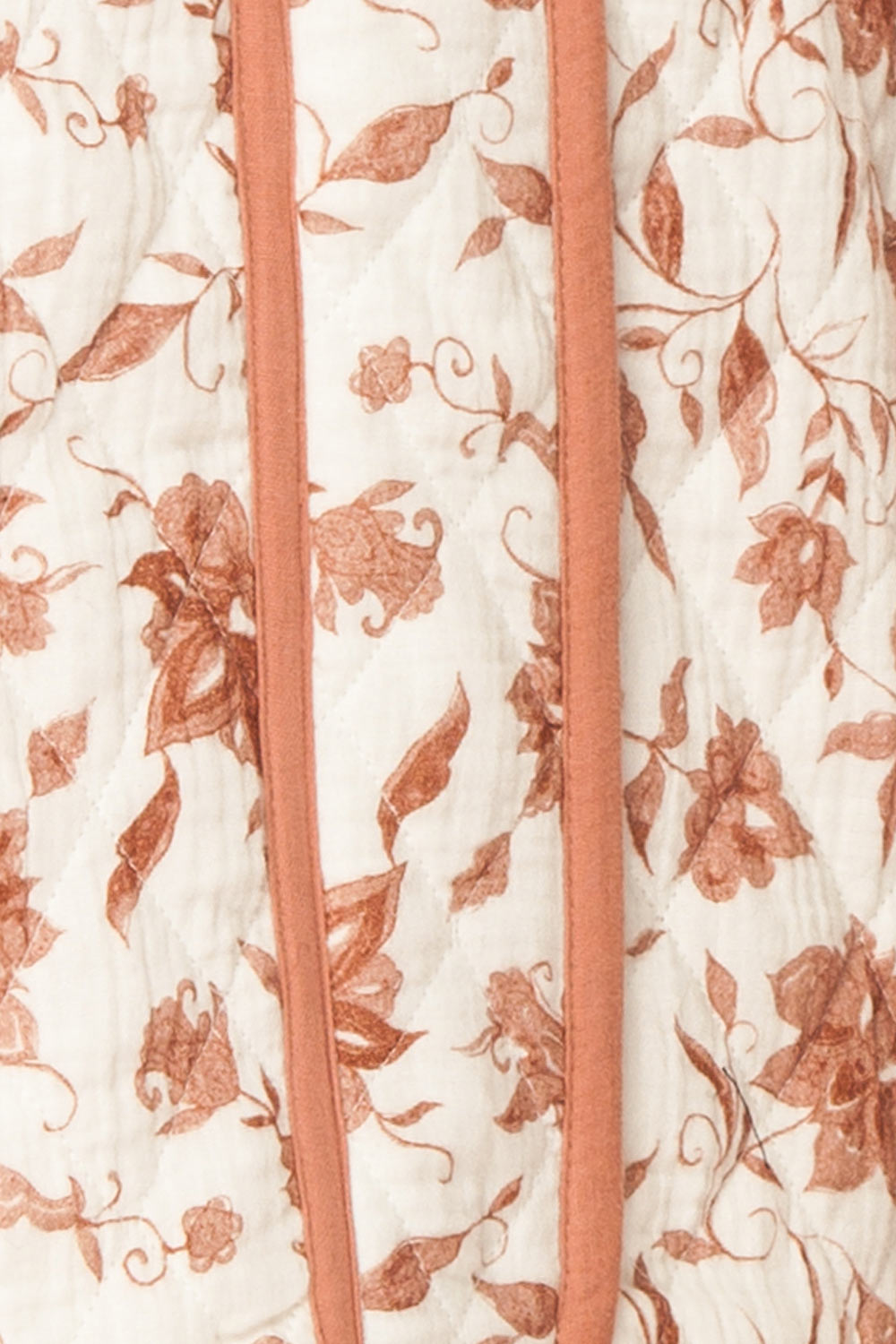 Wickette White Quilted Coat w/ Floral Print | Boutique 1861 fabric