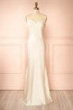 Wilder | Ivory Satin Sleeveless Maxi Dress with Matching Shawl