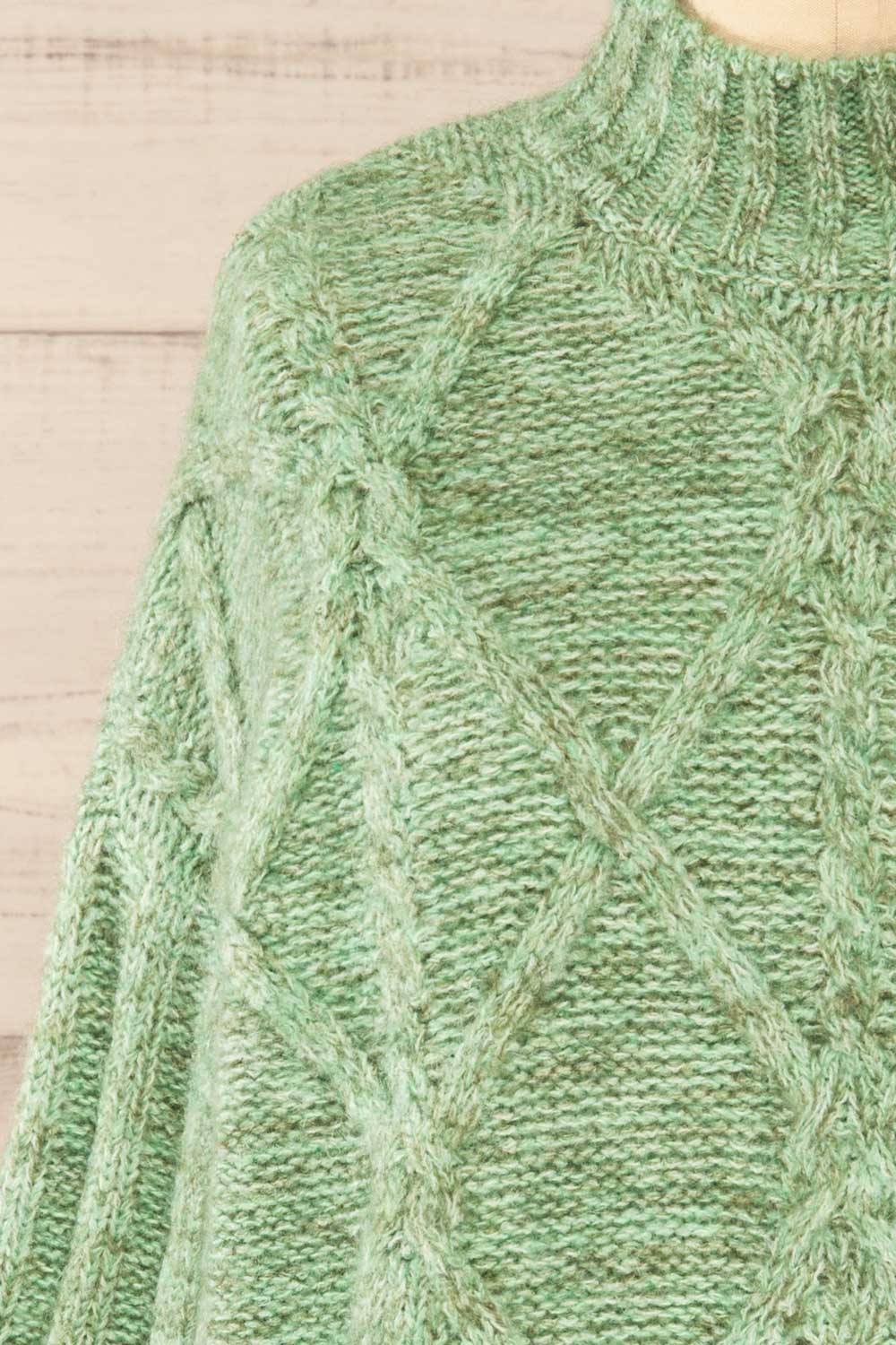 Wilfric Sage Oversized Thick Knit Sweater | La petite garçonne front close-up