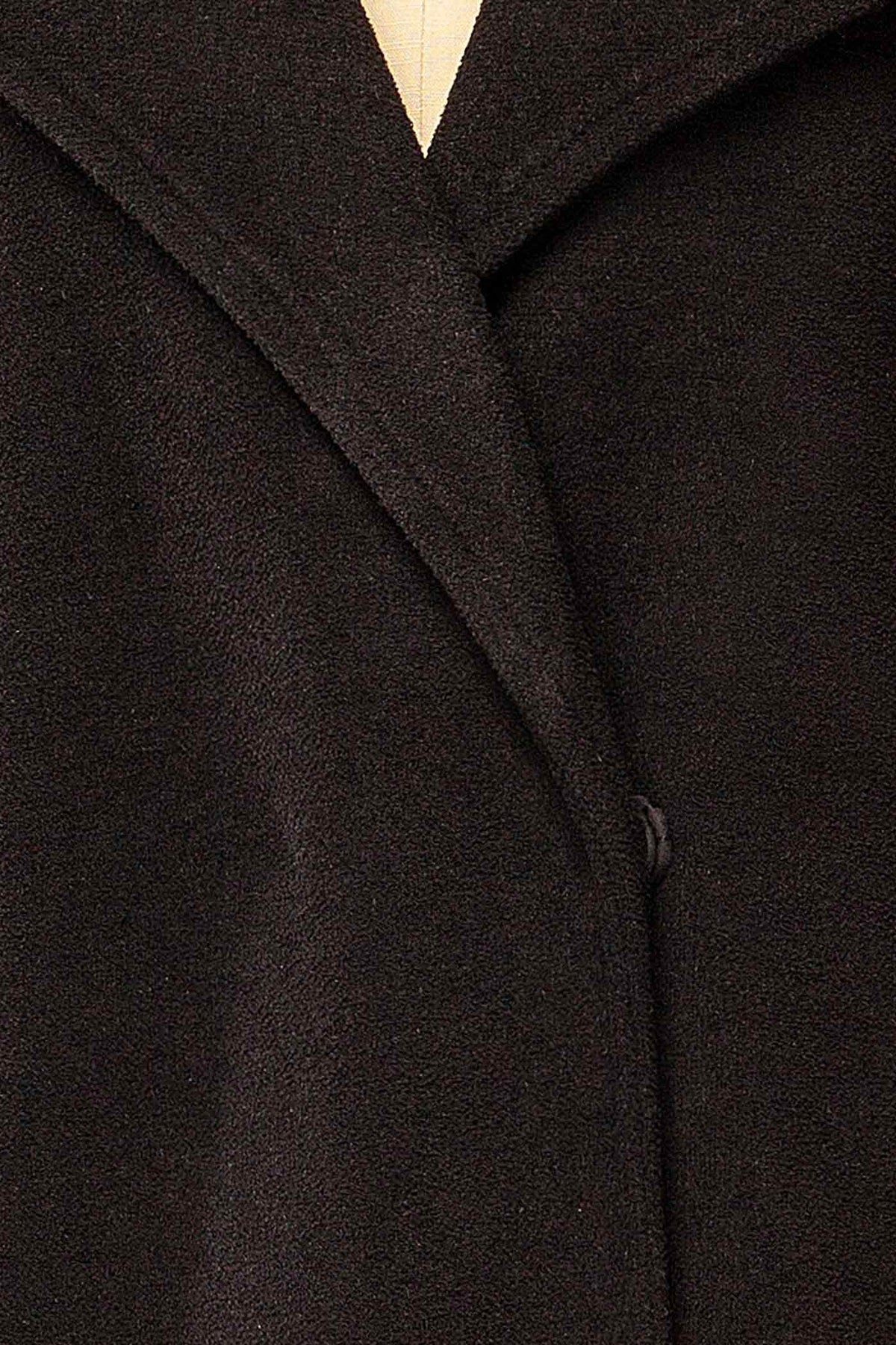 Wollongong | Manteau Noir Long en Polaire