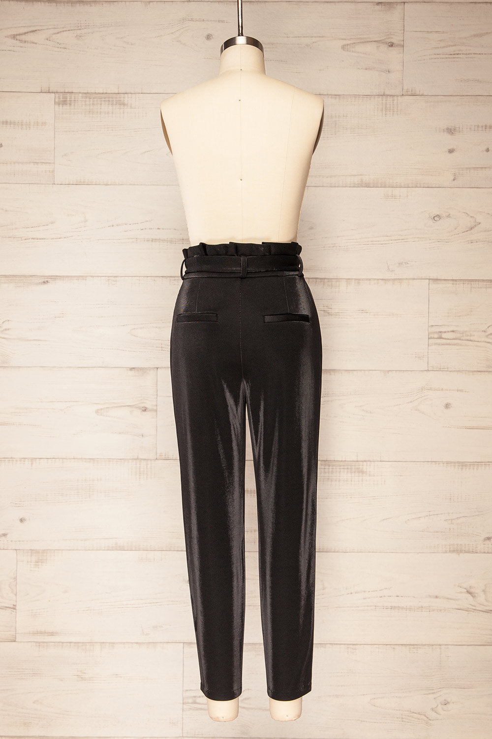 Wytham Black Sparkly Pleated Pants | La petite garçonne back view