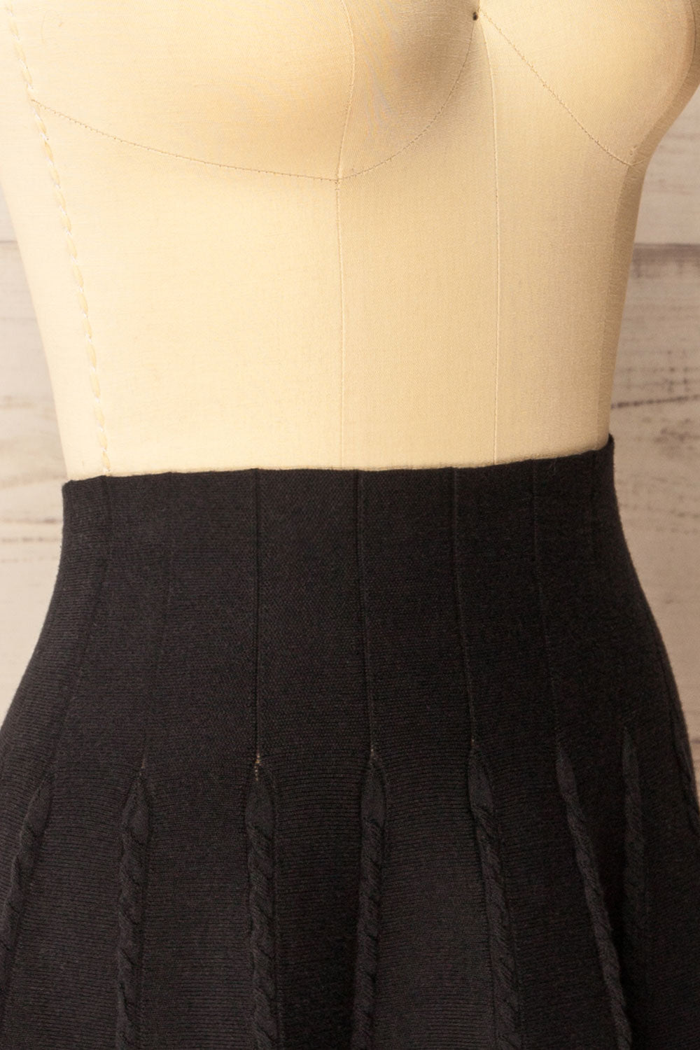 Yakima Black High-Waisted A-Line Skirt | La petite garçonne side