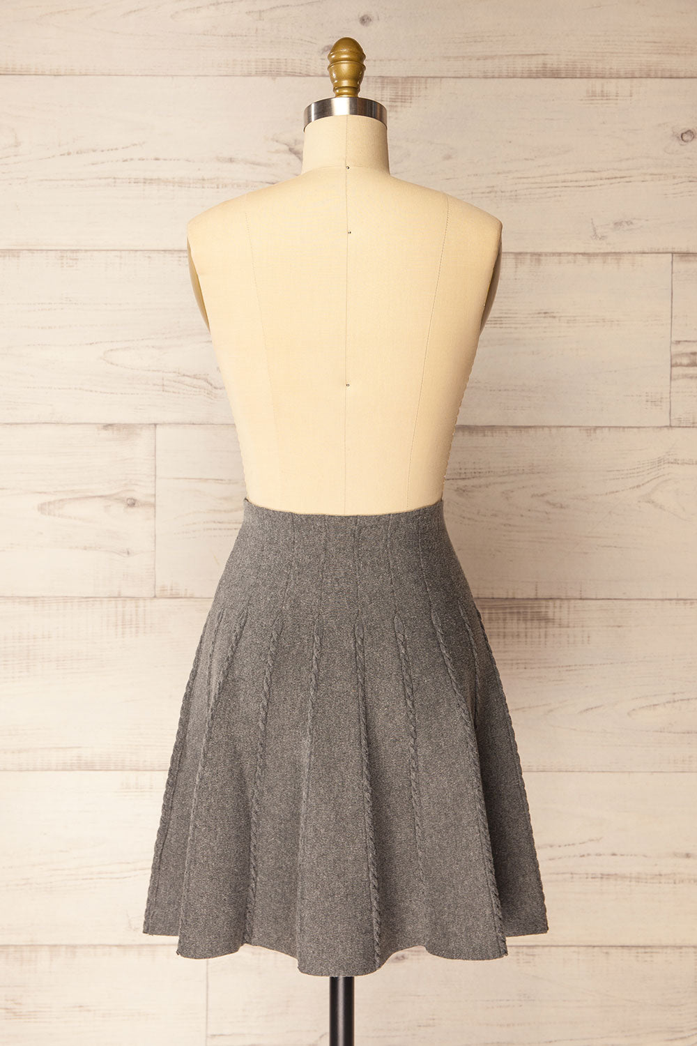 Yakima Grey High-Waisted A-Line Skirt | La petite garçonne back view