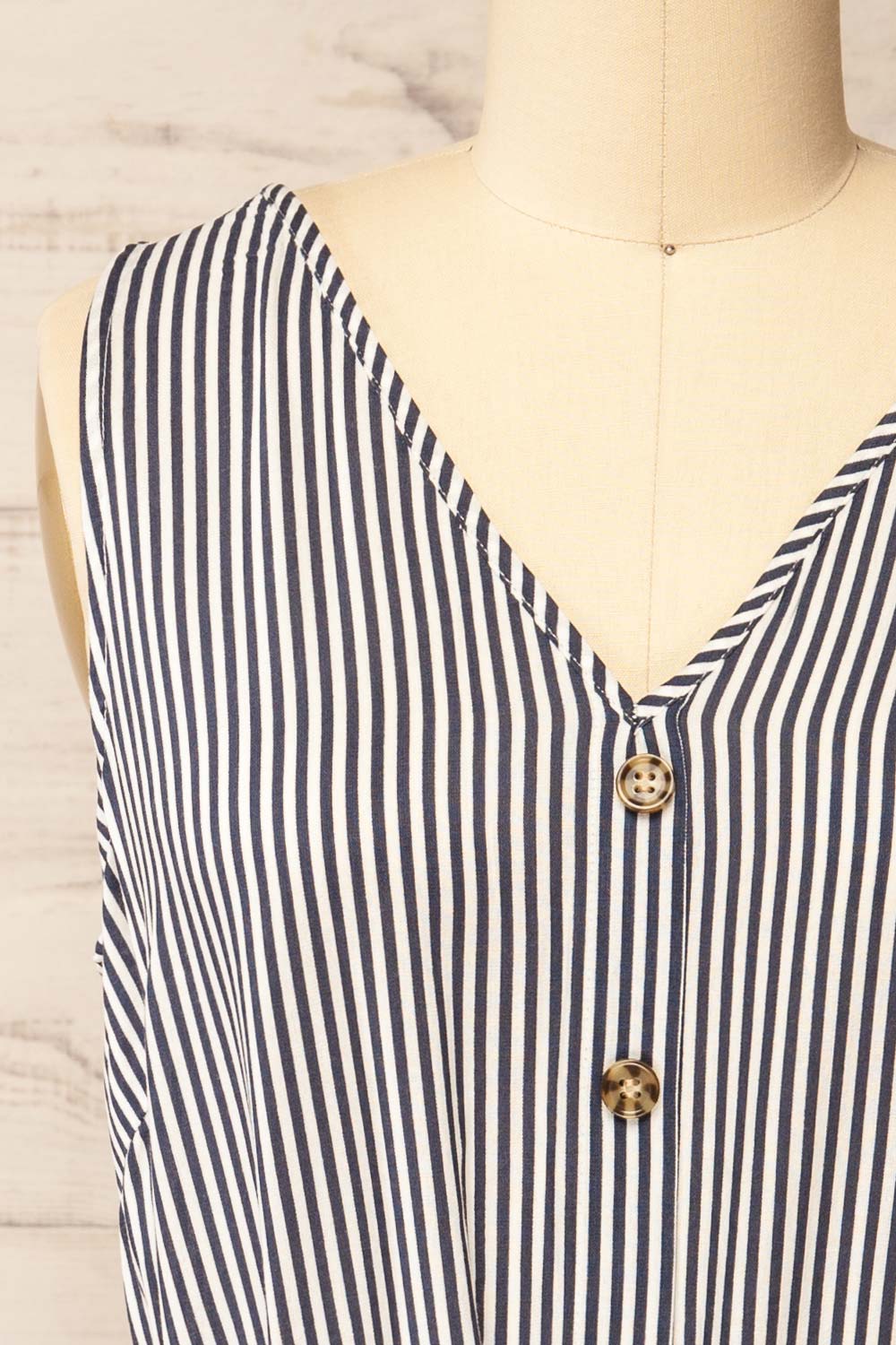 Yanika Striped Short Dress w/ Belt | La petite garçonne front