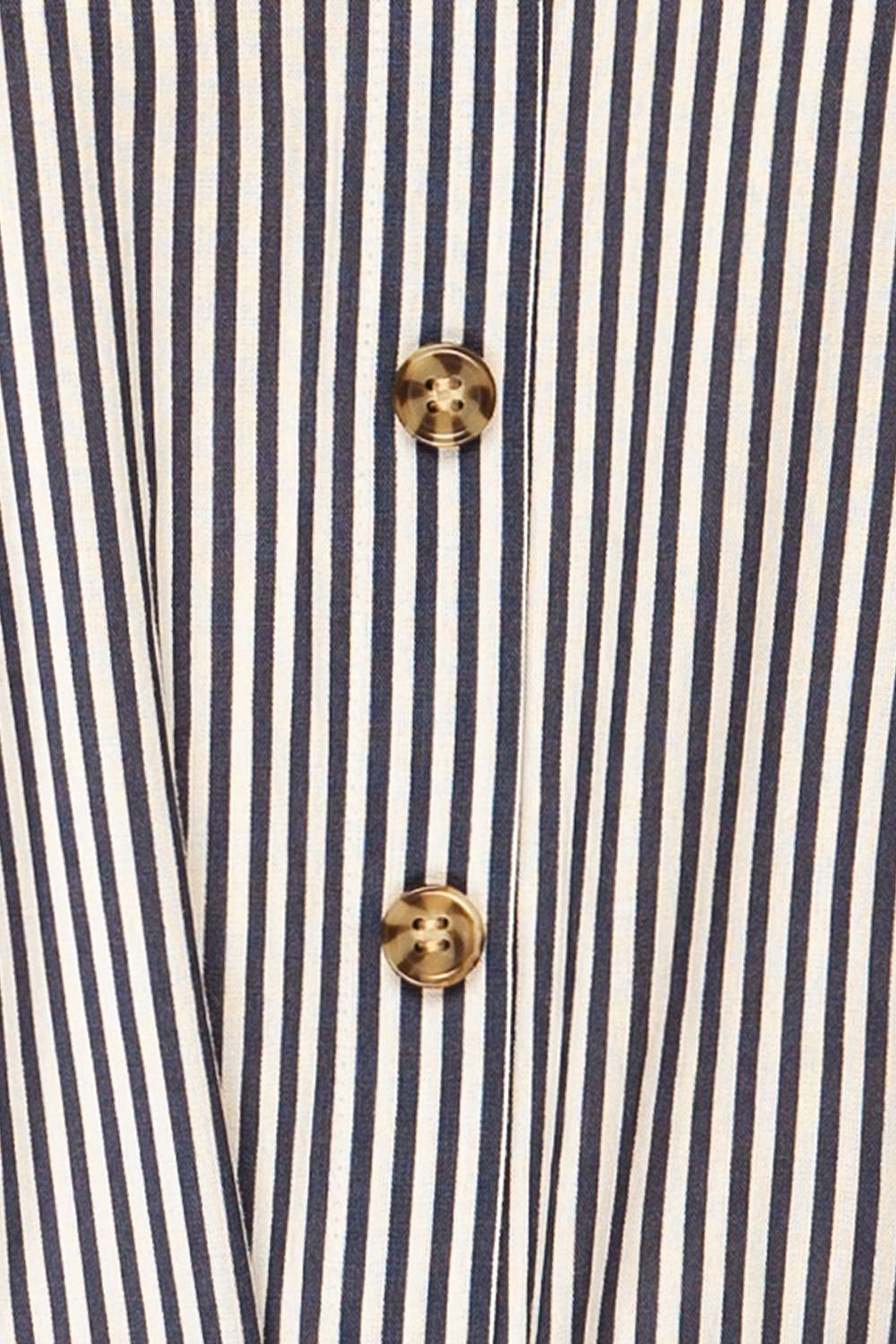 Yanika Striped Short Dress w/ Belt | La petite garçonne fabric