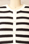 Yarmouth Striped Crochet Cardigan | La petite garçonne front