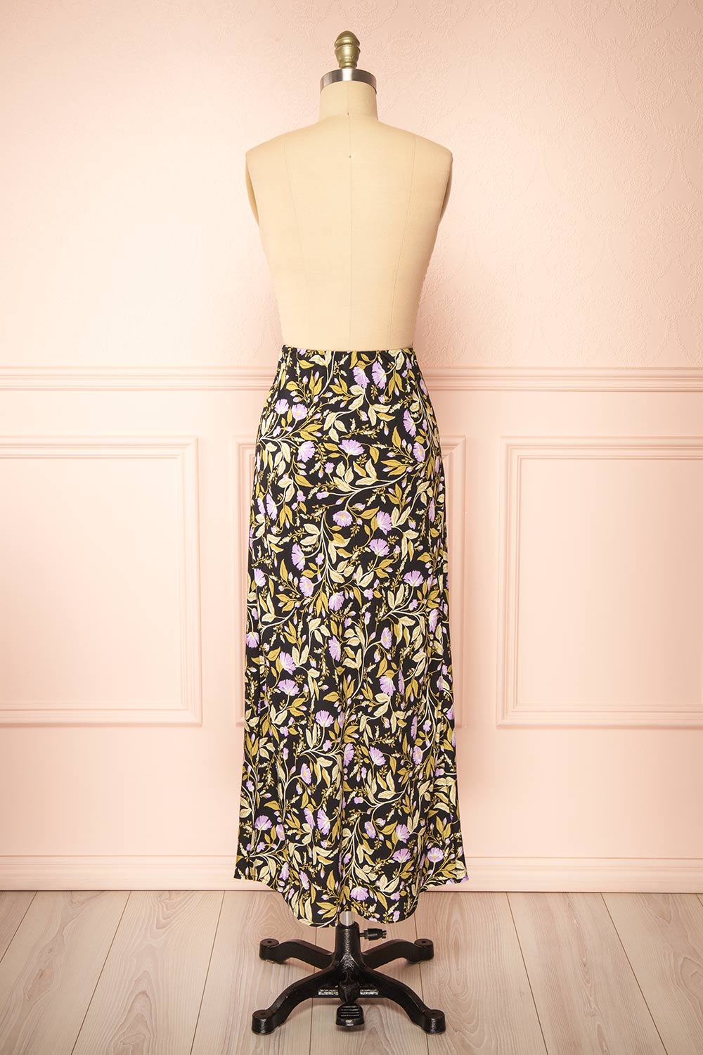 Yasmina Long Black Floral Skirt | Boutique 1861 back view