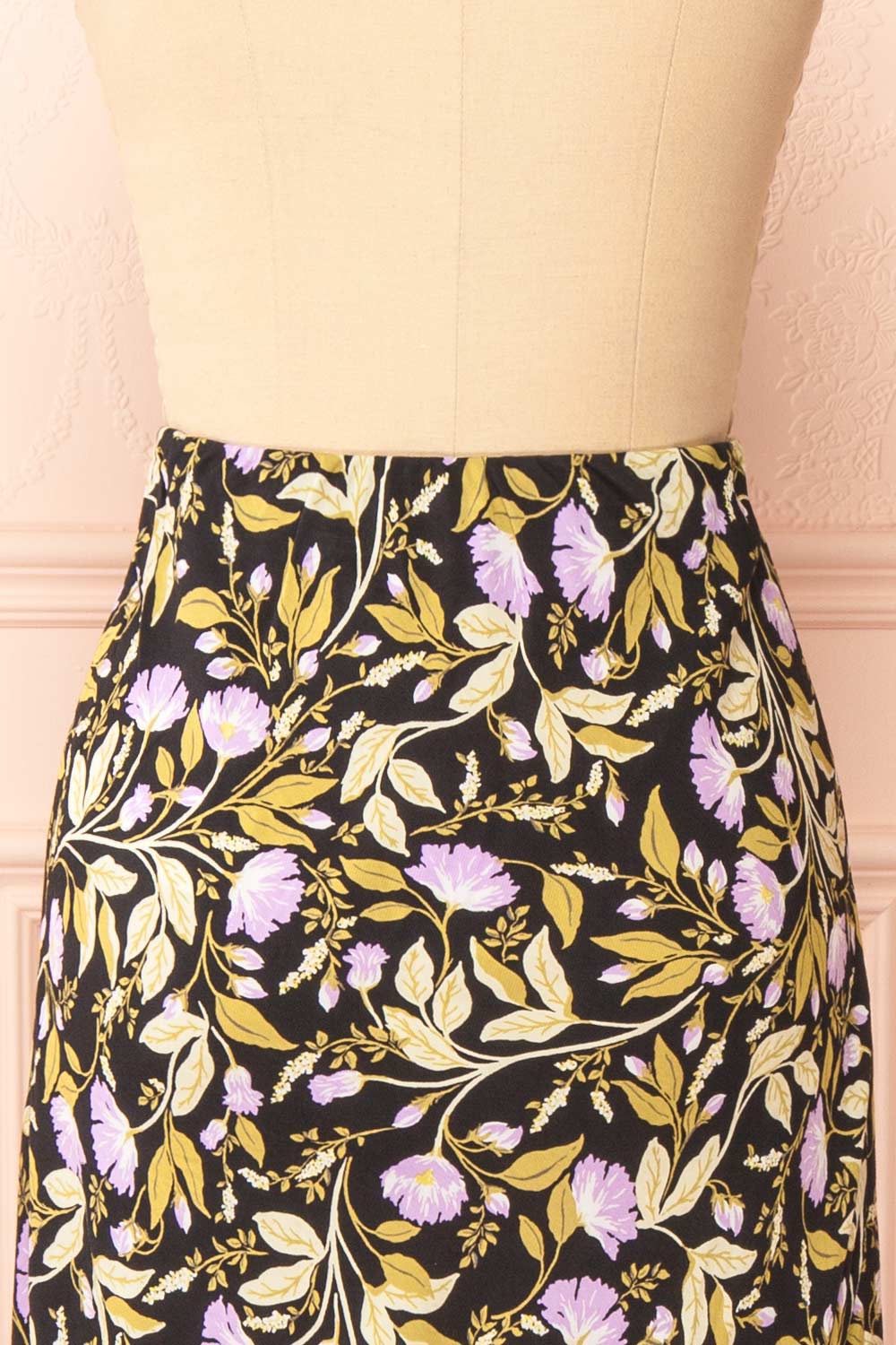 Yasmina Long Black Floral Skirt | Boutique 1861 back