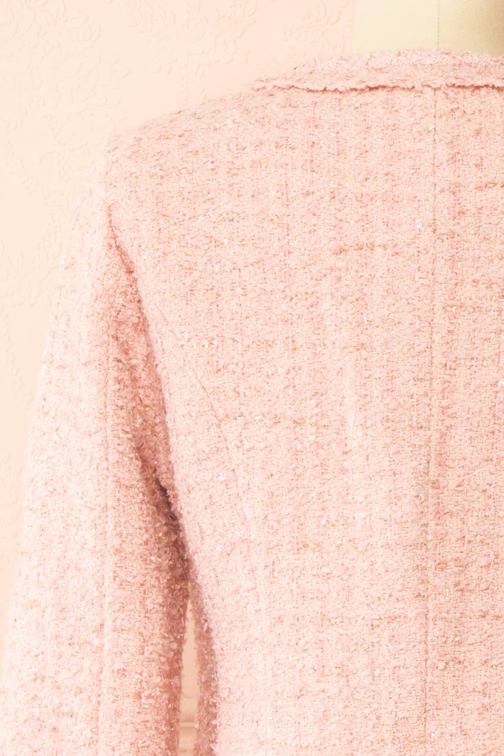 Yasmine Sparkling Pink Tweed Blazer | Boutique 1861 back