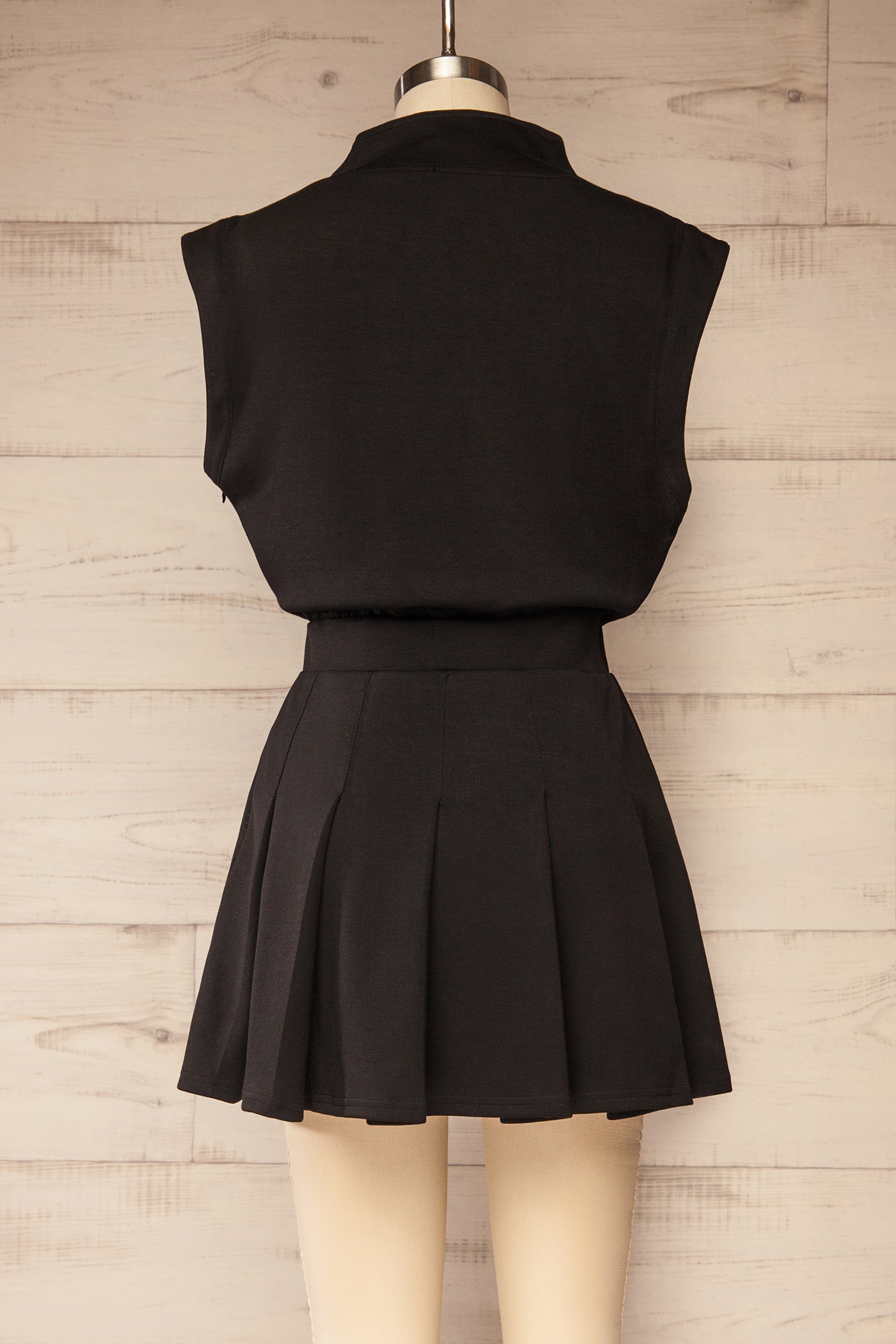 Yelizovo Black Short Dress with Built-In Shorts | La petite garçonne back