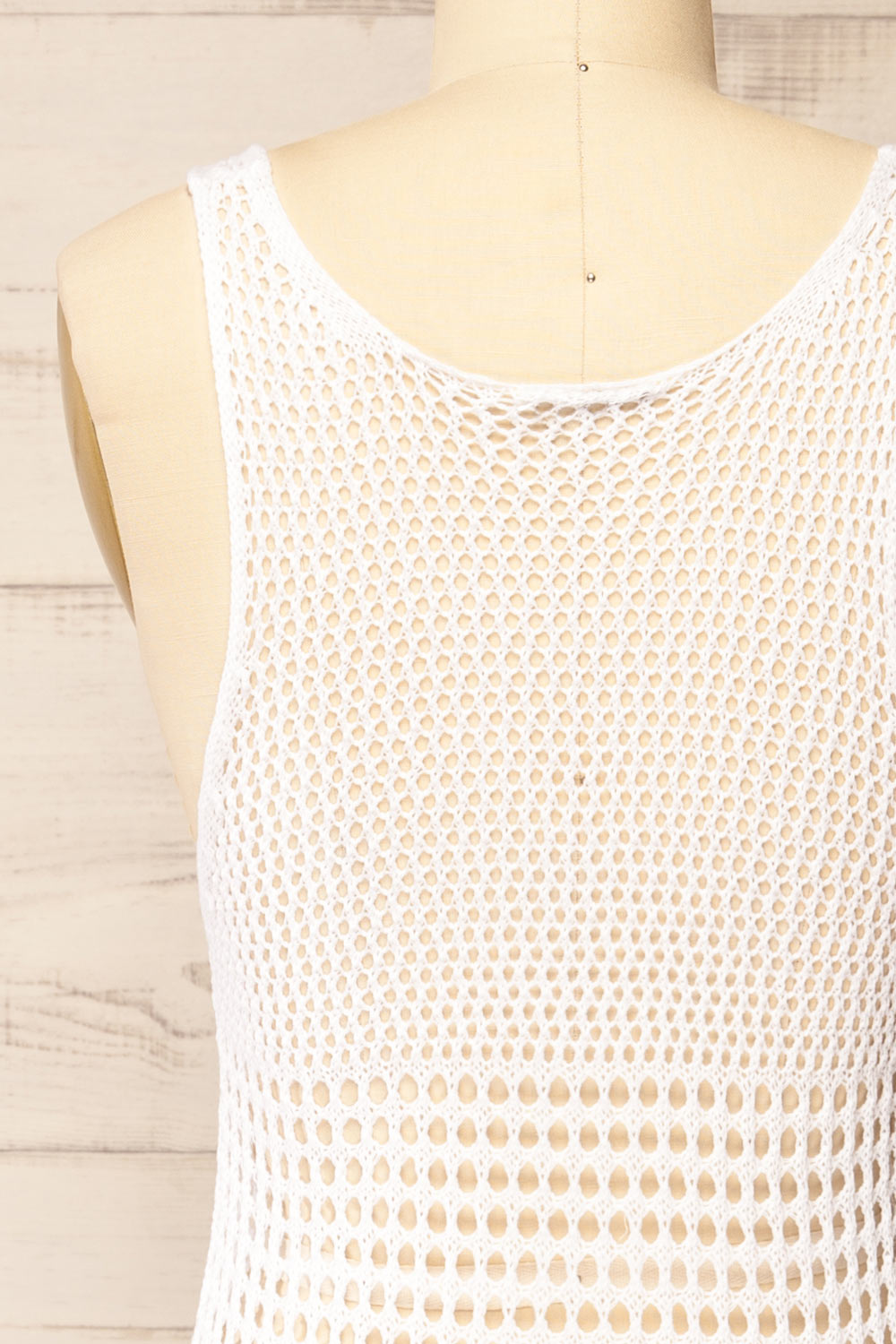 Yeri White Crochet Midi Dress w/ Fringes | La petite garçonne back