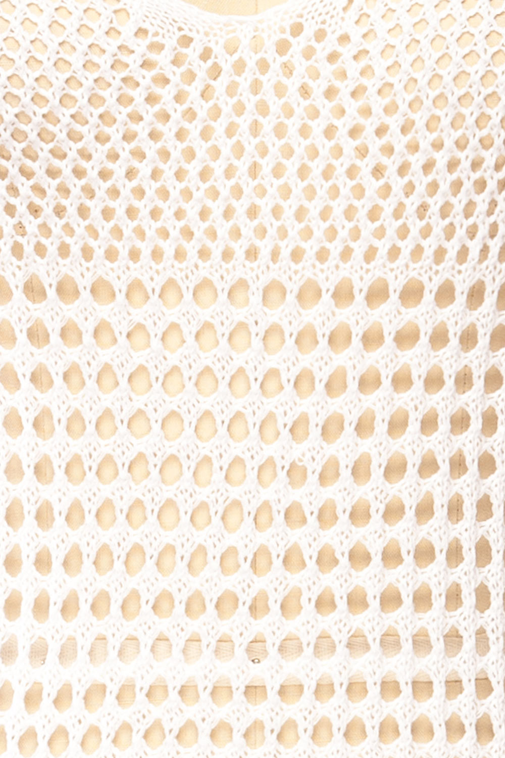 Yeri White Crochet Midi Dress w/ Fringes | La petite garçonne fabric