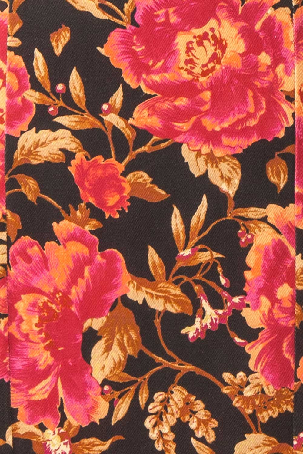 Yeseul Colourful Fitted Floral Denim Dress | Boutique 1861 fabric