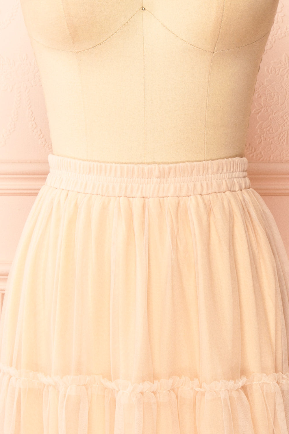 Yotsuba Blush Tiered Tulle Midi Skirt | Boutique 1861 front