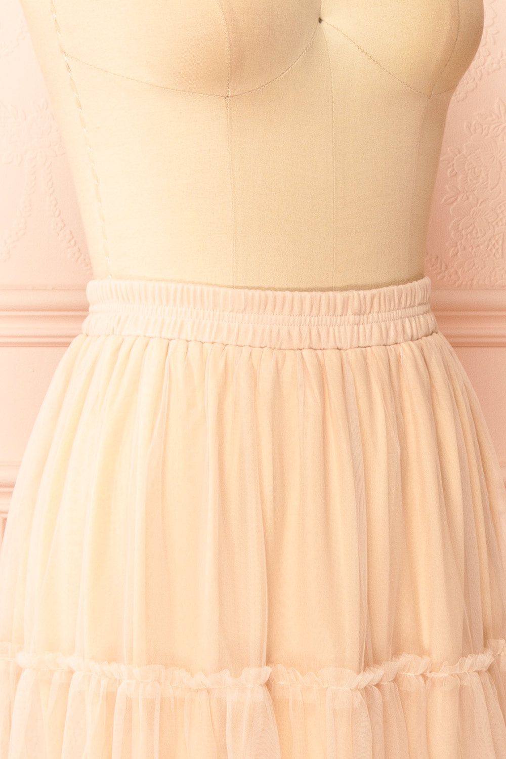 Yotsuba Blush Tiered Tulle Midi Skirt | Boutique 1861 side