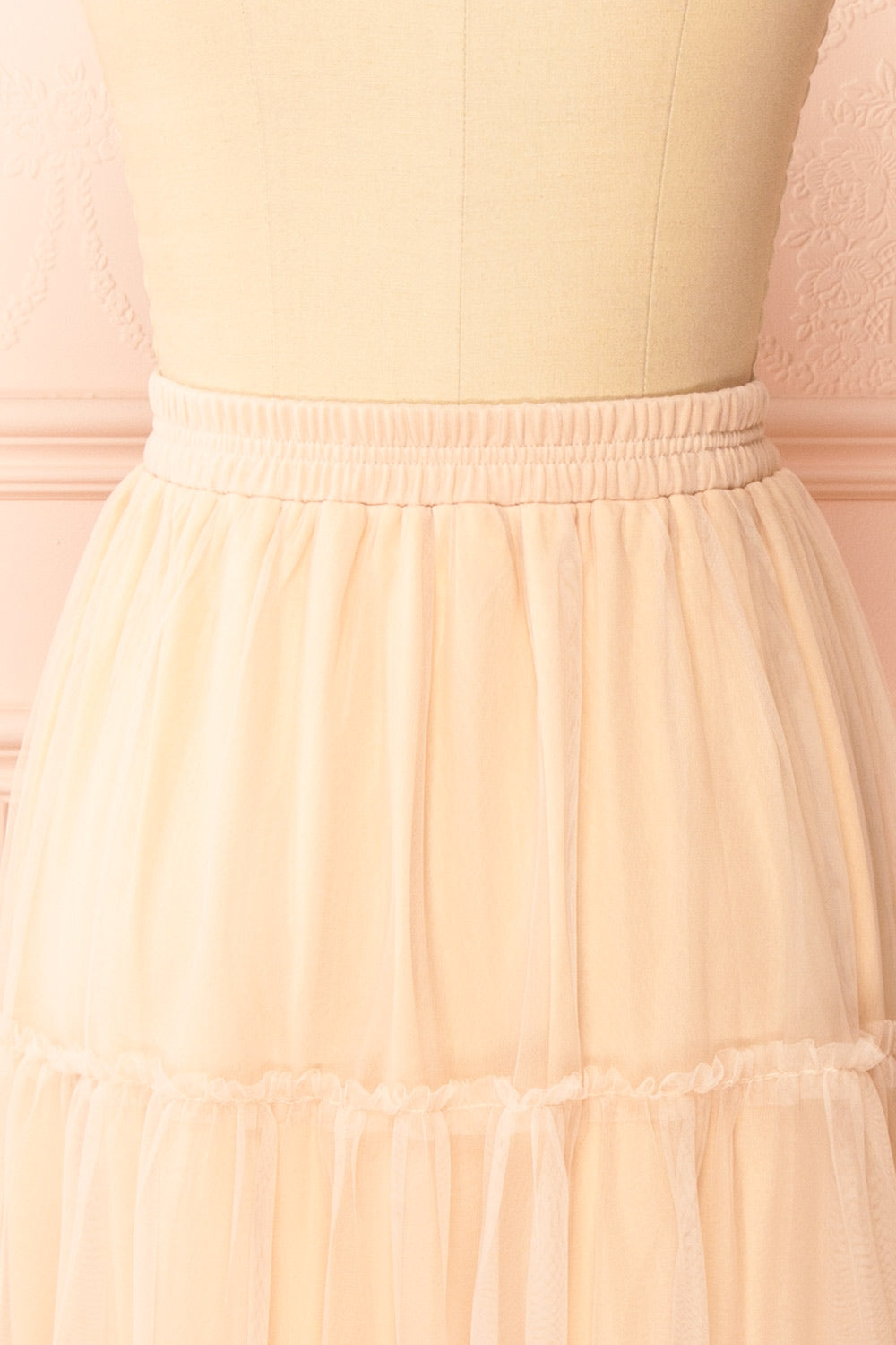 Yotsuba Blush Tiered Tulle Midi Skirt | Boutique 1861 back