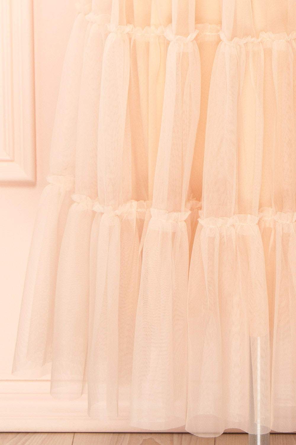 Yotsuba Blush Tiered Tulle Midi Skirt | Boutique 1861 bottom