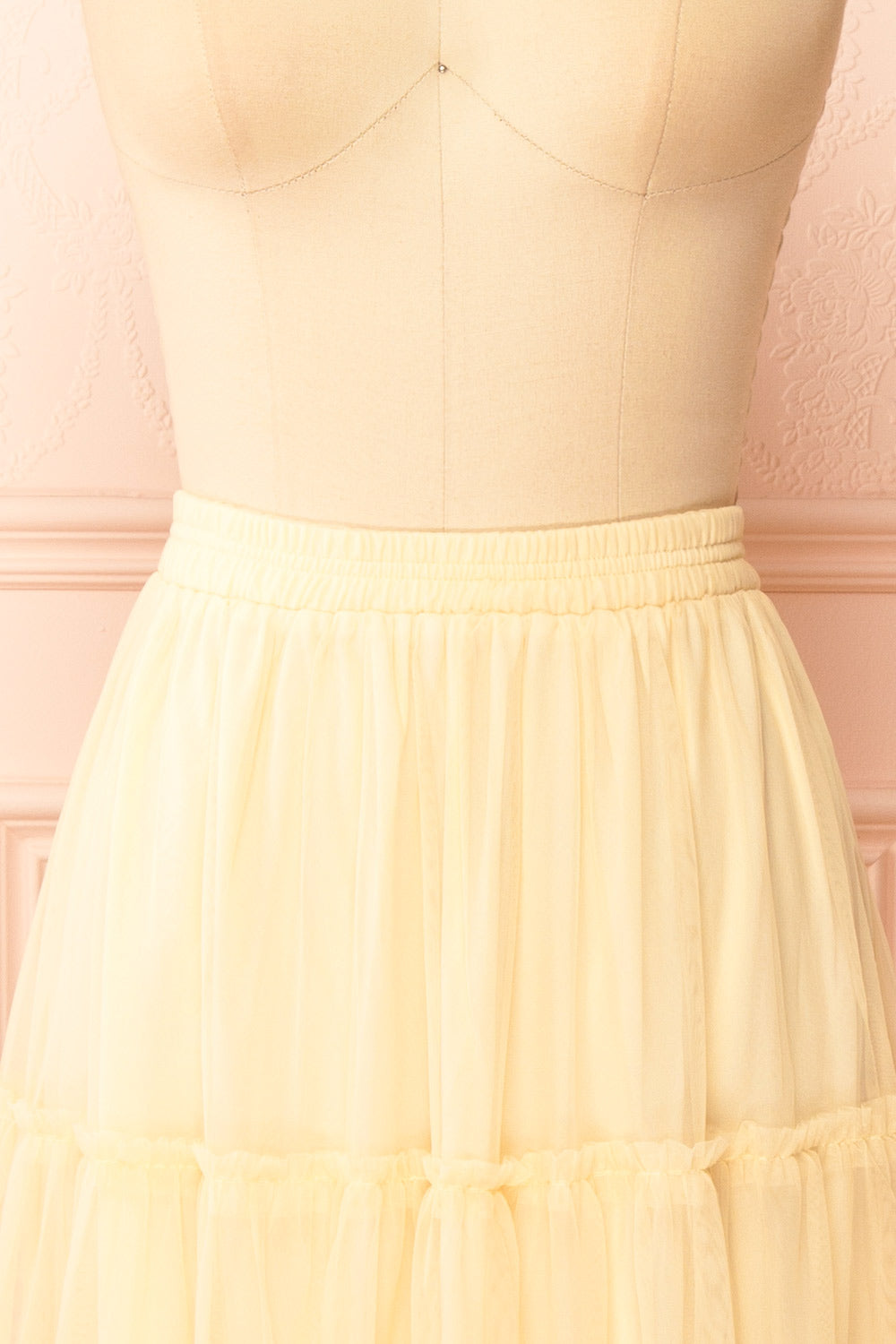 Yotsuba Yellow Tiered Tulle Midi Skirt | Boutique 1861 front
