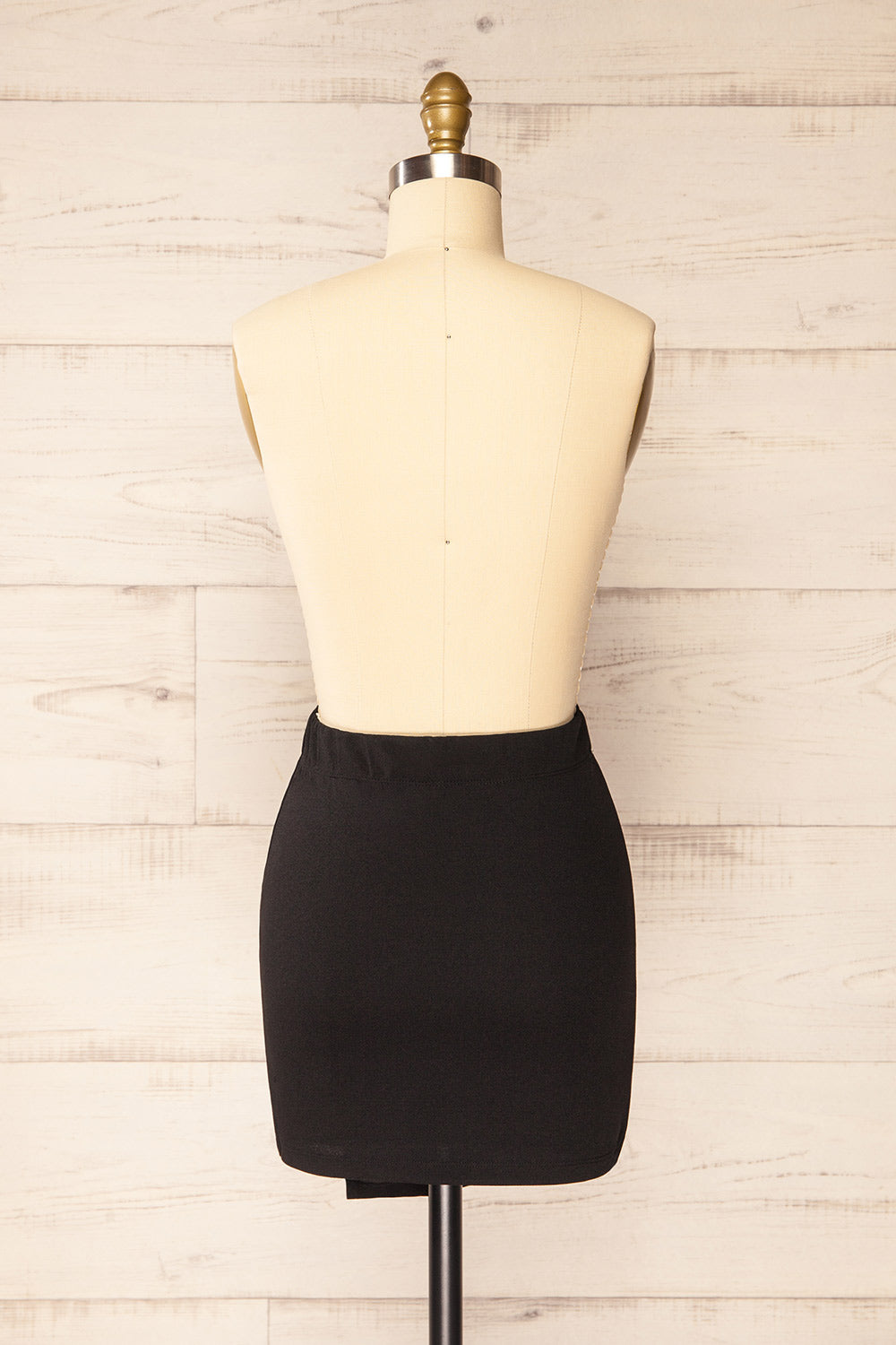 Yozgat Black Short Skirt w/ Asymmetrical Hem | La petite garçonne back view