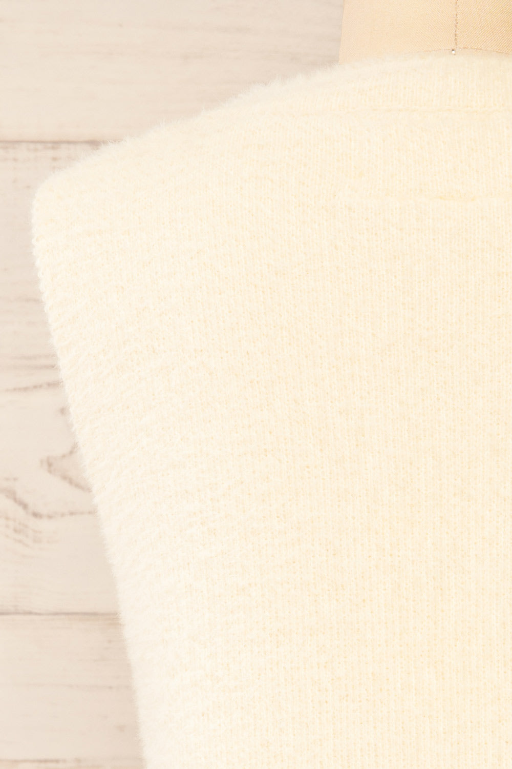 Yerevan Cream Sleeveless Knit Sweater Vest | La petite garçonne back close-up