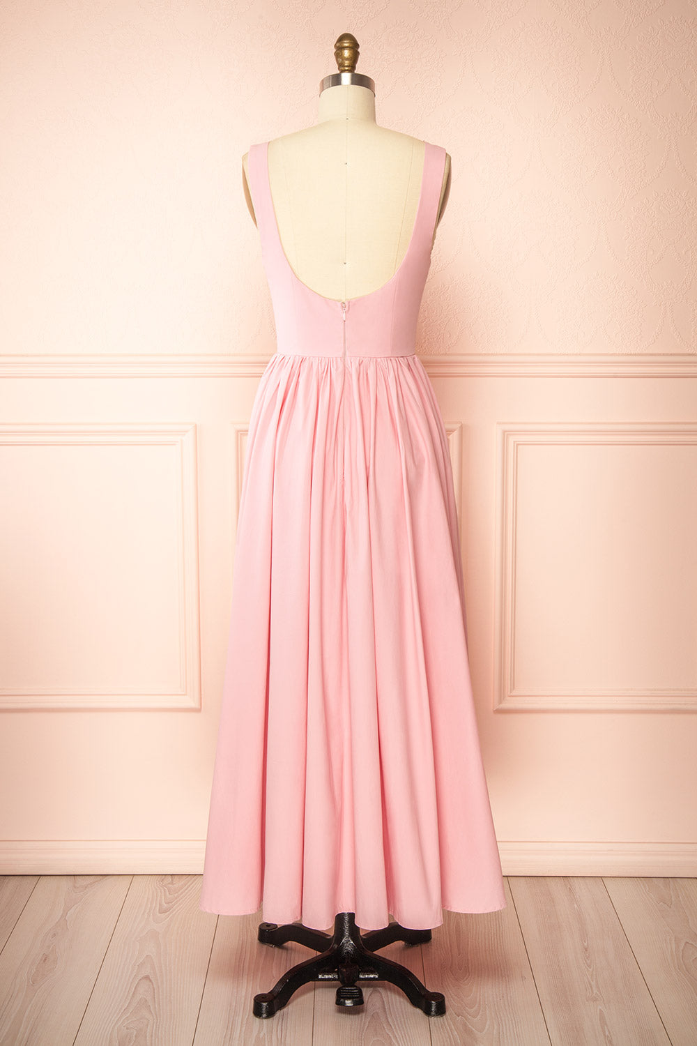 Yuma Pink Maxi Dress w/ Scooped Back | Boutique 1861 back view