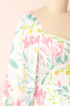Zadie Floral Babydoll Dress w/ Sweetheart Neckline | Boutique 1861 side close-up