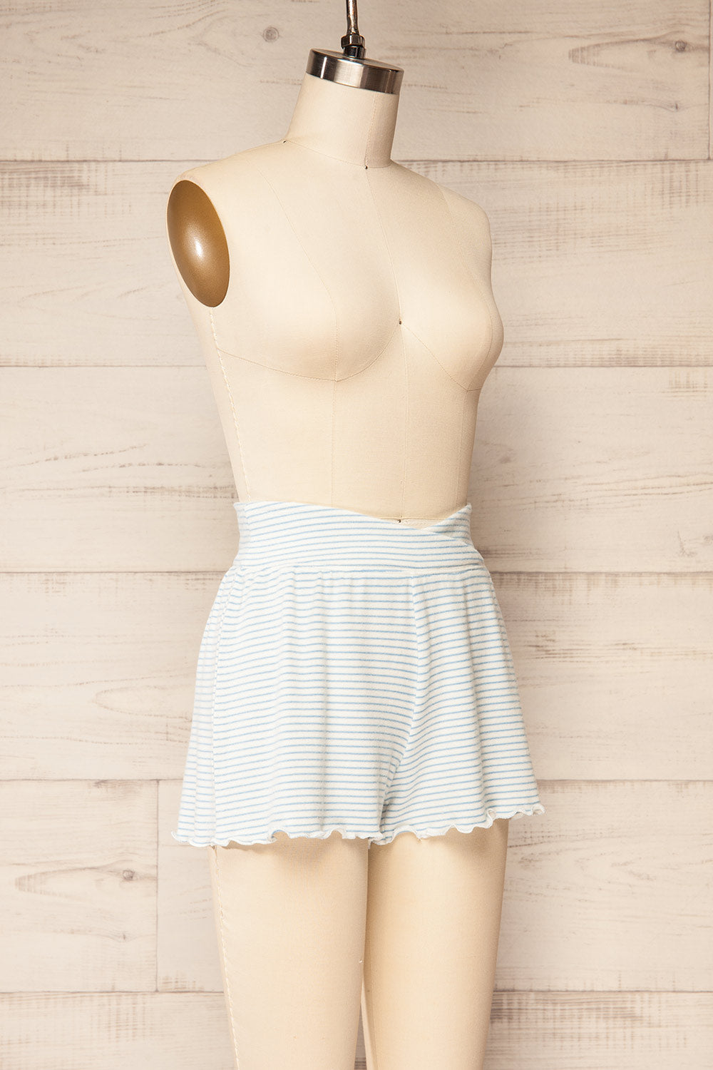 Zalia Blue Striped Pyjama Shorts | La petite garçonne side view