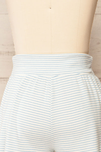 Zalia Blue Striped Pyjama Shorts | La petite garçonne back