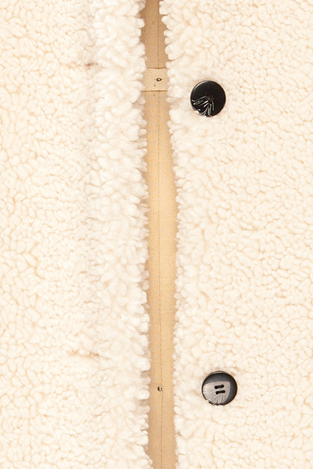 Zaria Long Ivory Sherpa Coat | La petite garçonne fabric