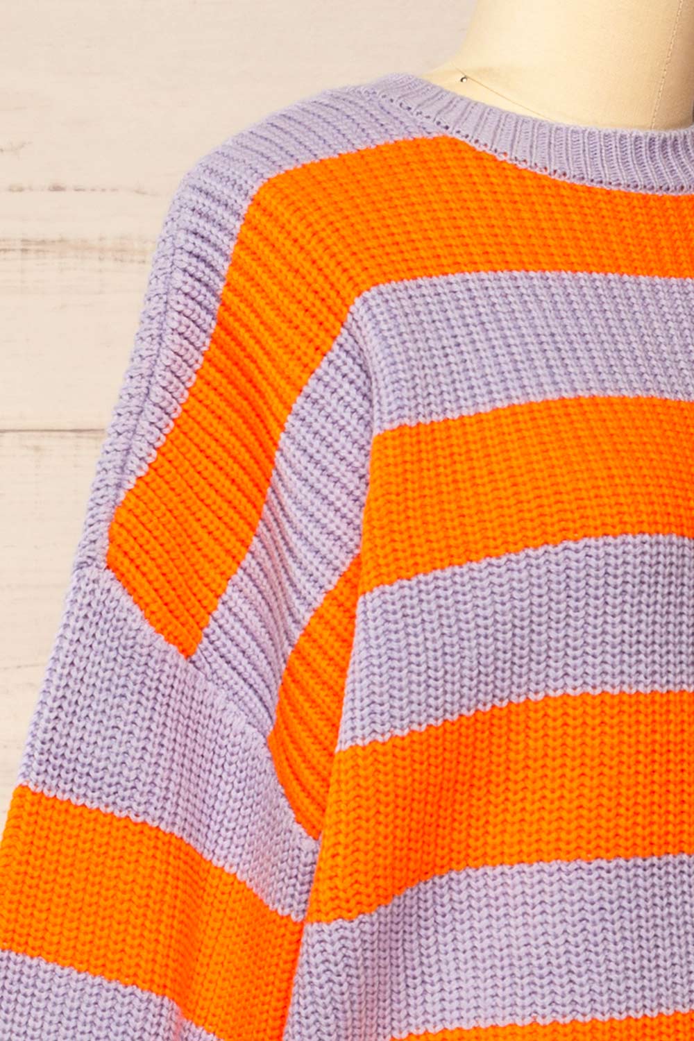 Zario Orange Stripped Oversized Knit Sweater | La petite garçonne side