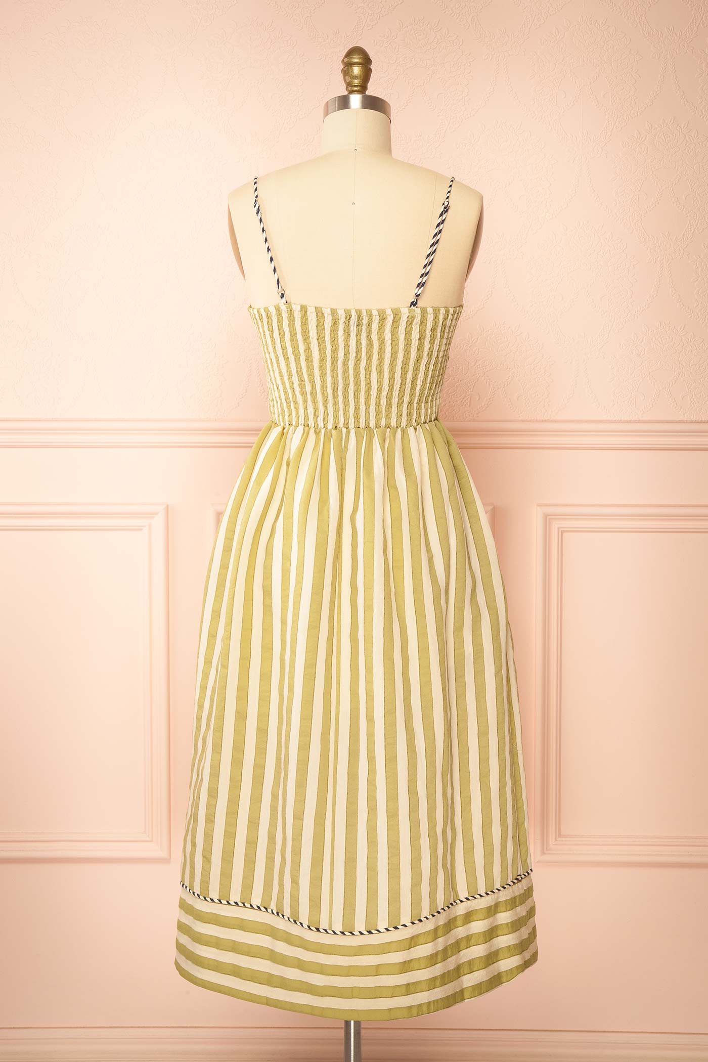Zayan | Striped Midi Dress with Pockets