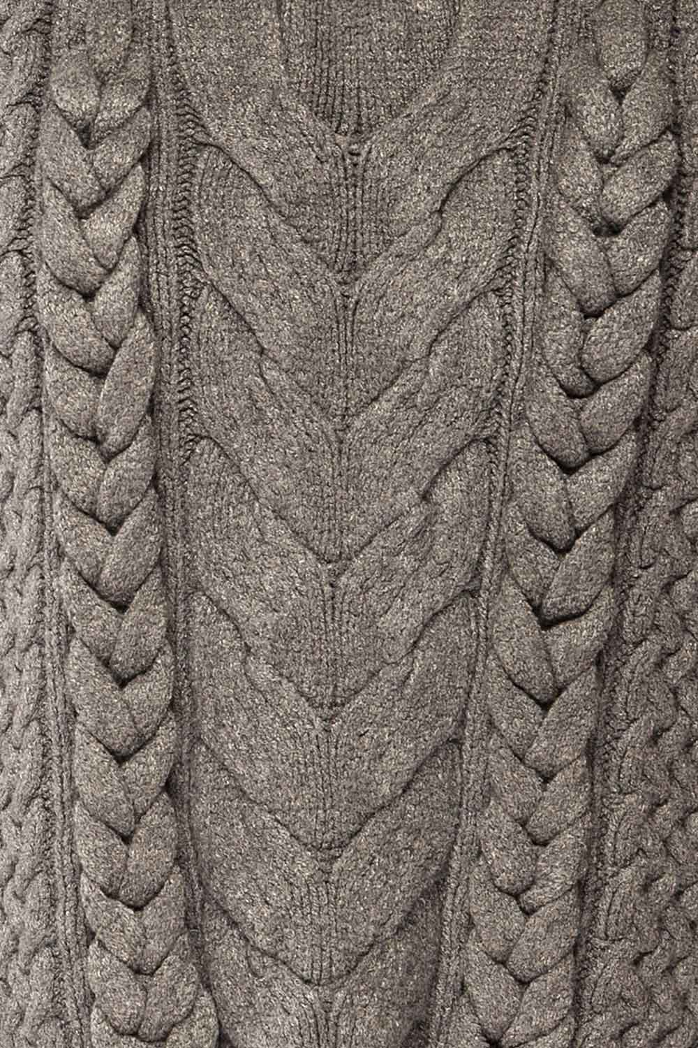 Zenon Grey Sleeveless Cable Knit Vest | La petite garçonne fabric