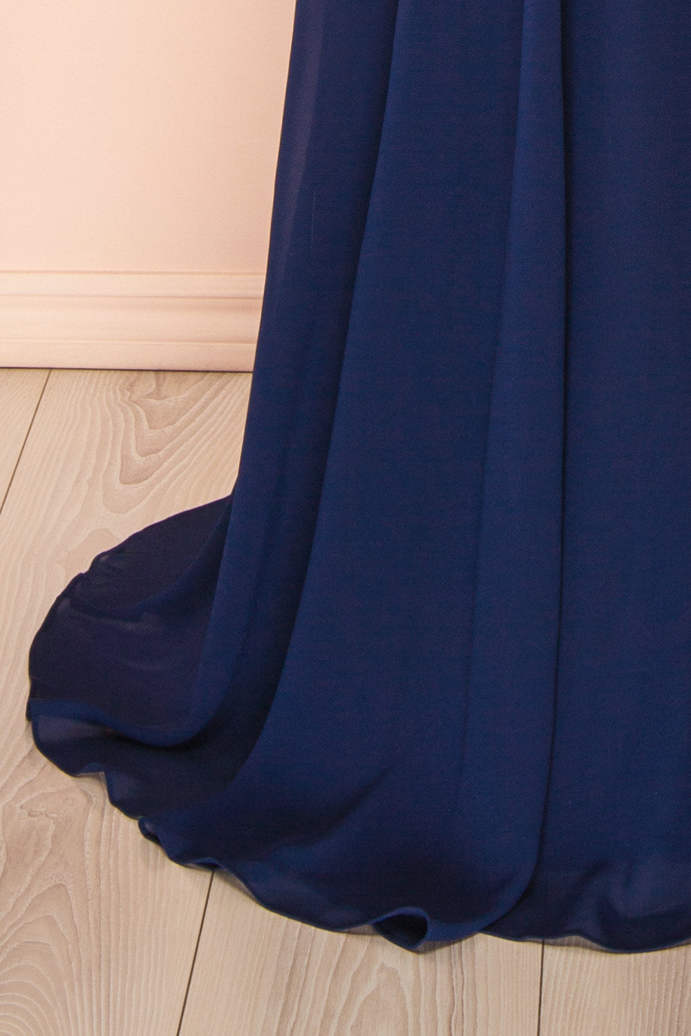 Zorua Navy | One-Shoulder Maxi Dress with Cape Sleeve