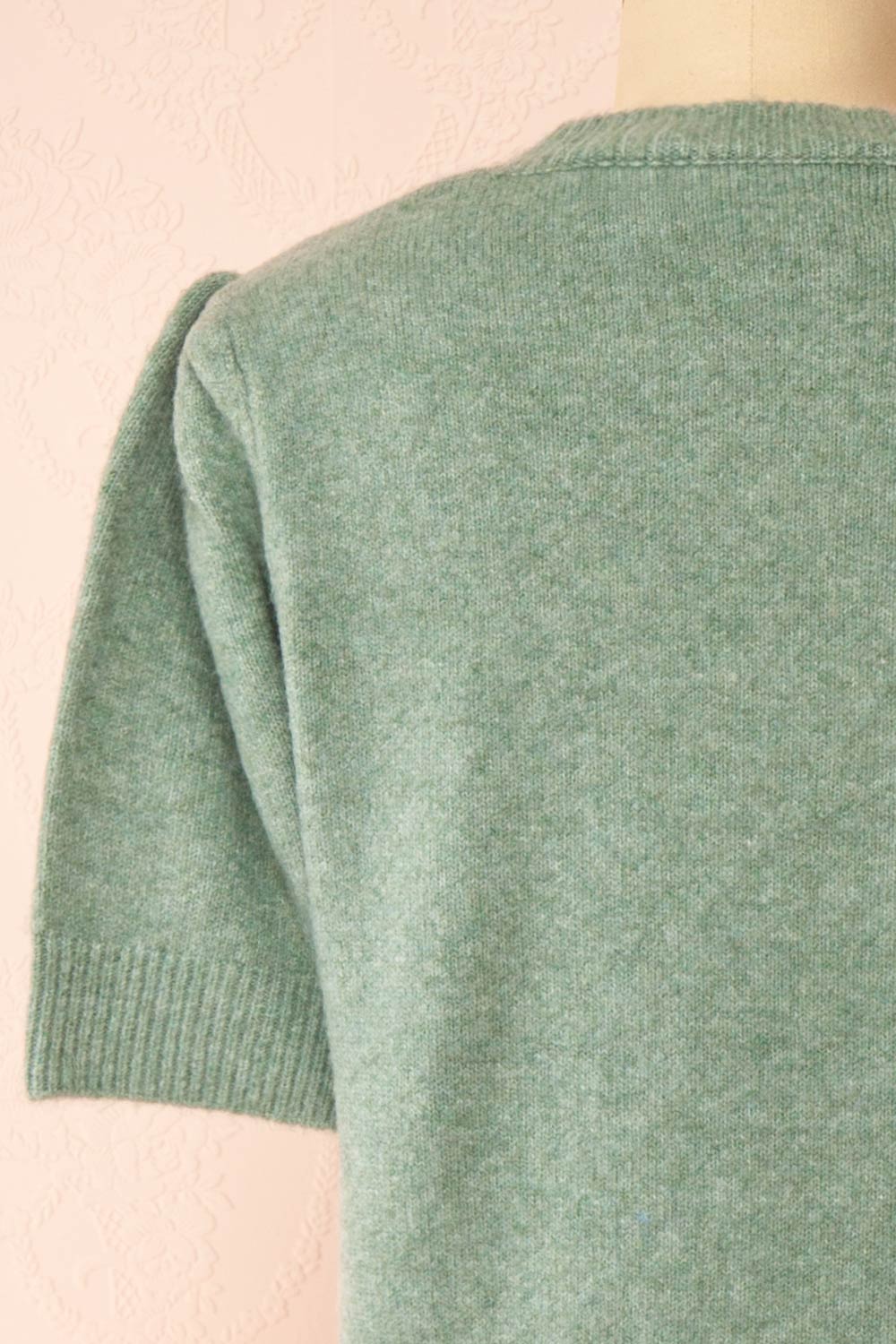 Zuniki Sage Knit Top w/ Crochet Flowers | Boutique 1861 back