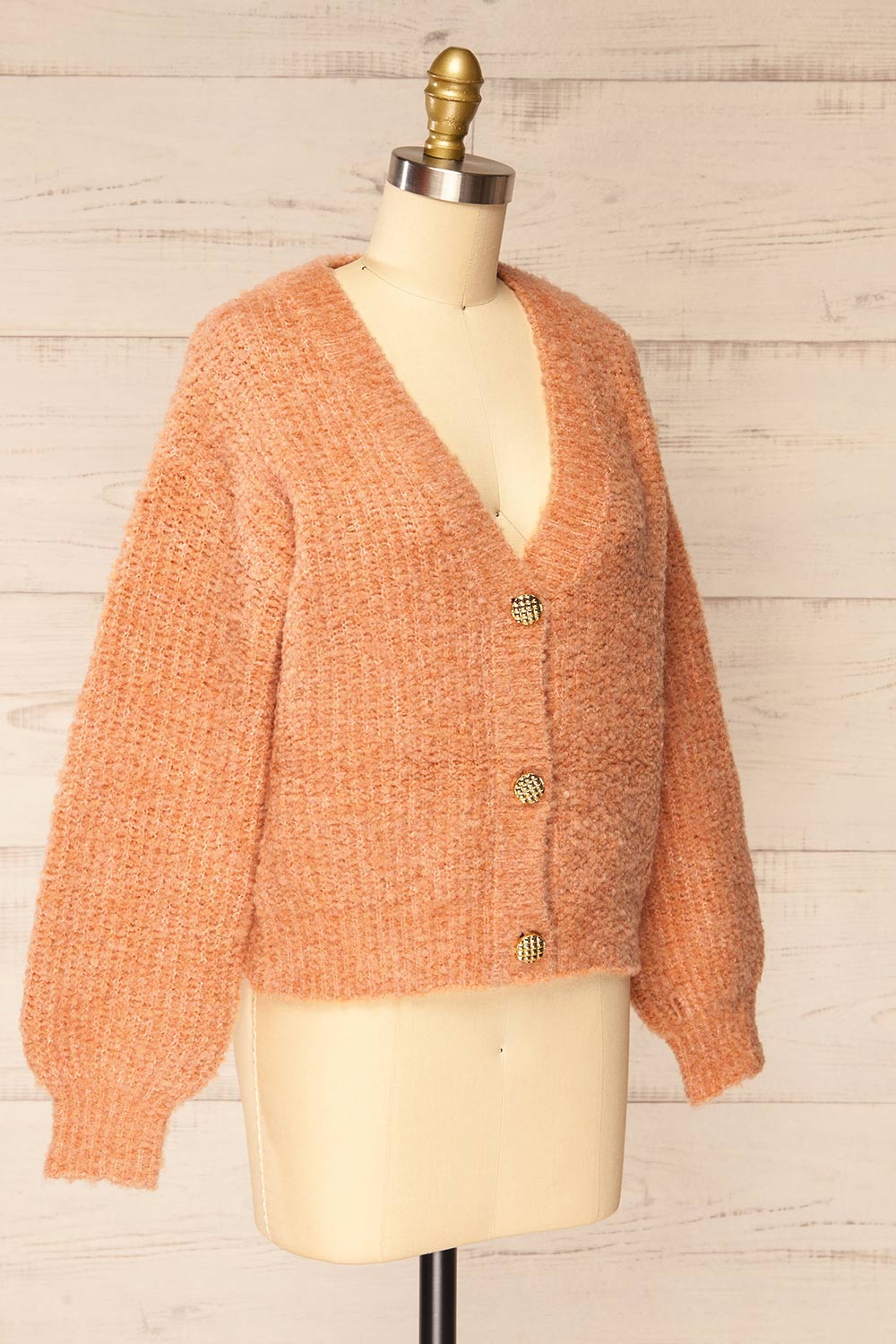 Zuper Orange Fuzzy Cardigan | La petite garçonne side view