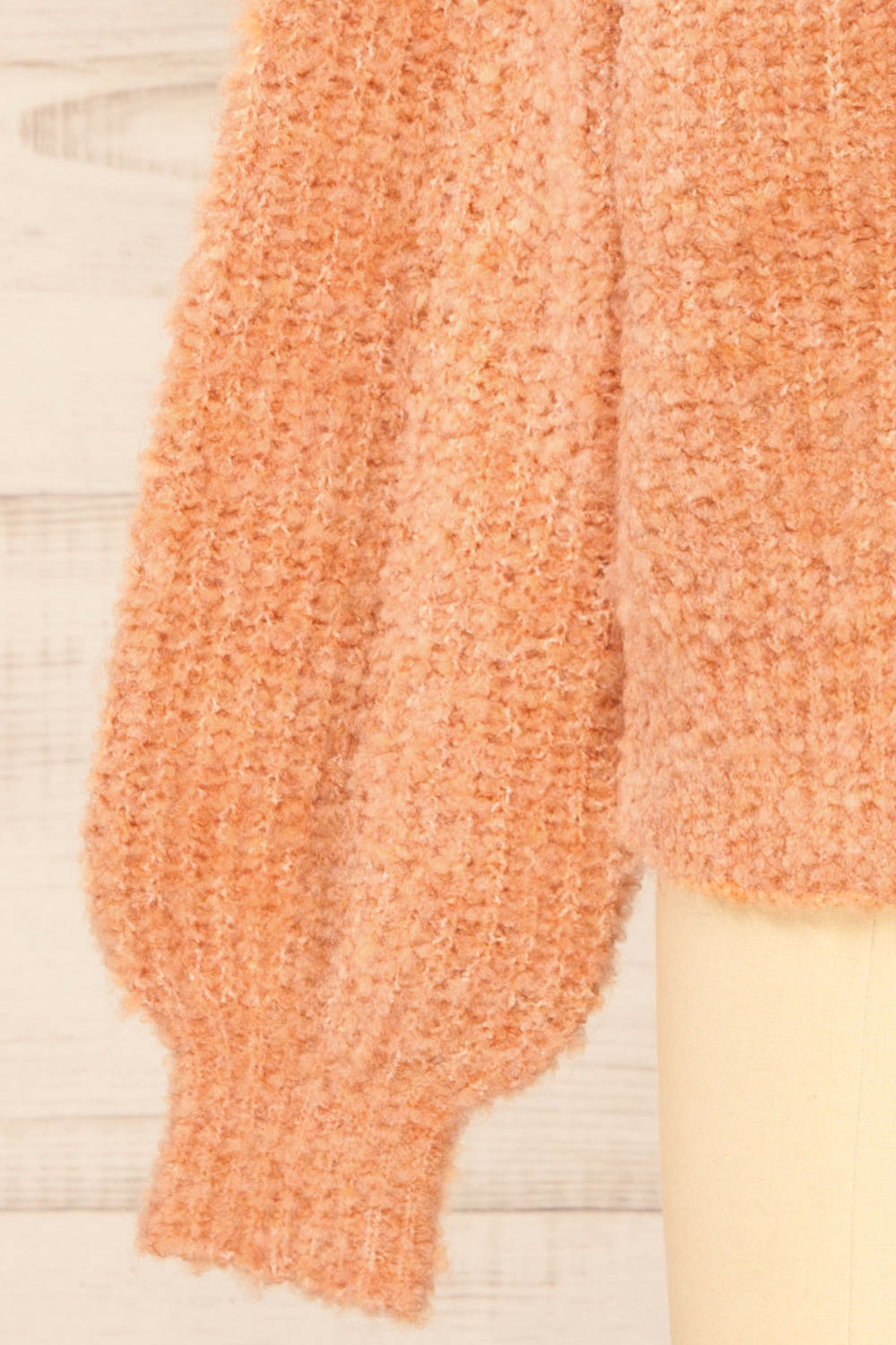 Zuper Orange Fuzzy Cardigan | La petite garçonne sleeve